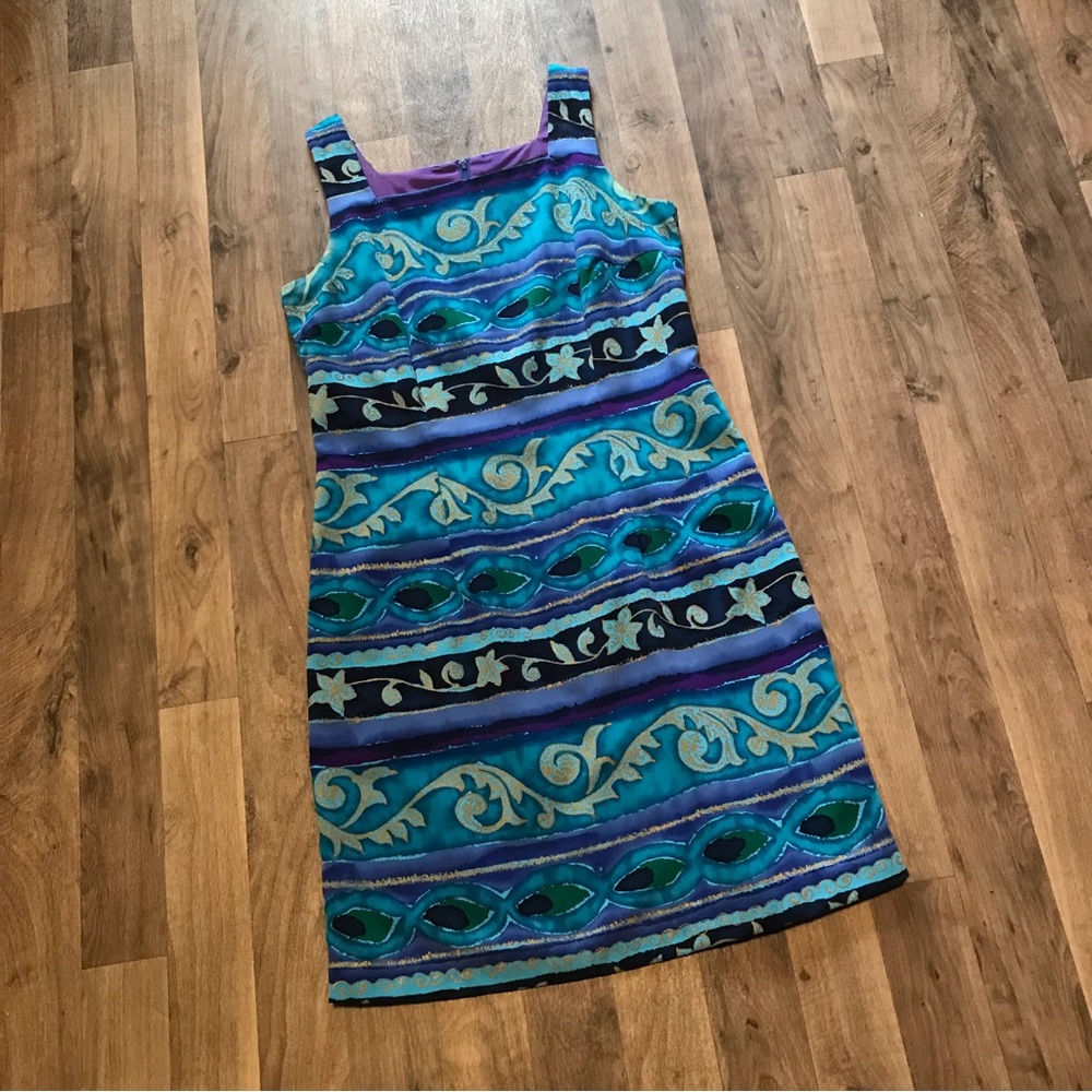 Vintage Byer Studio California Colorful Sheath Dress Sz 8